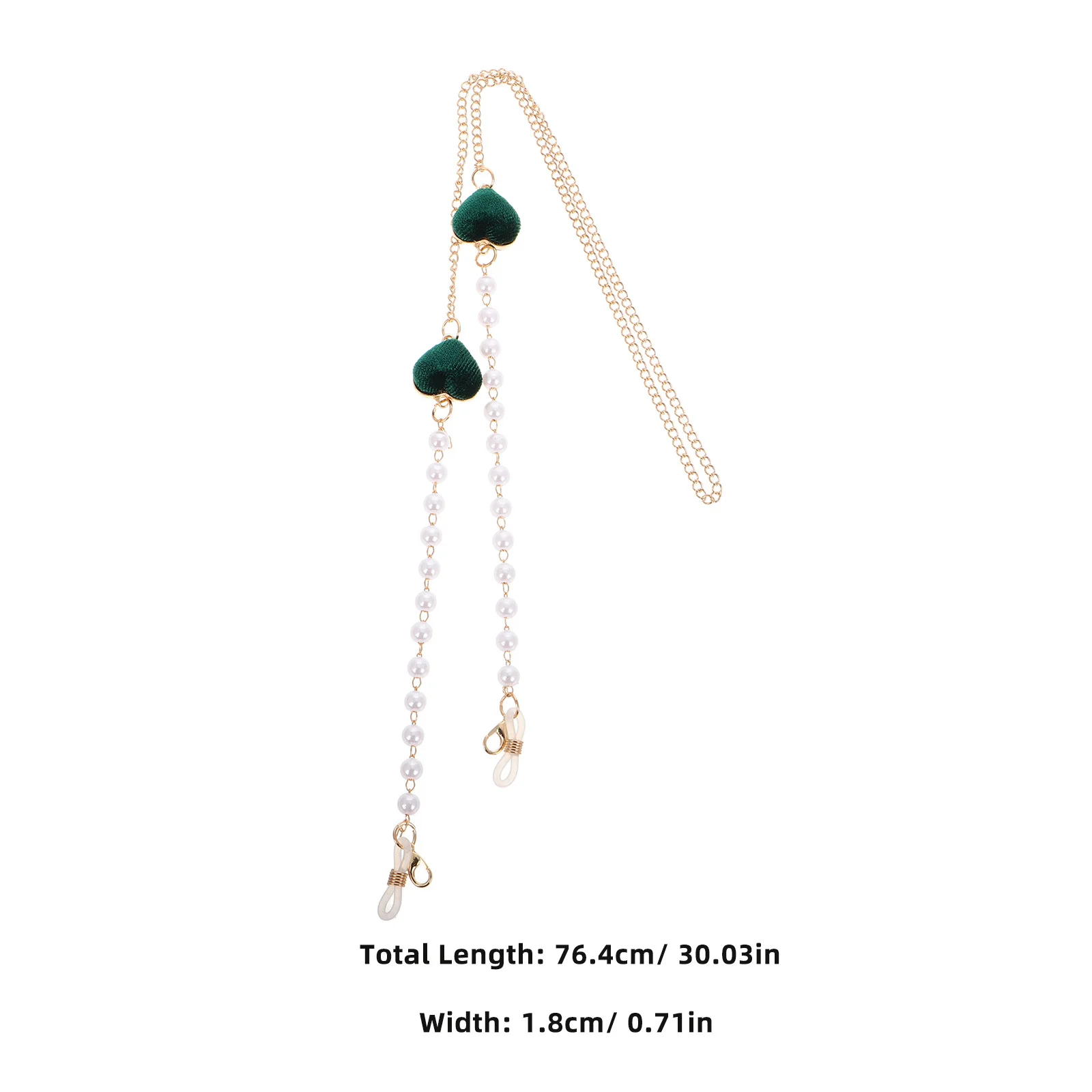 حبل نظارات لؤلؤي على شكل قلب للنساء والفتيات، سلسلة نظارات لؤلؤية مزيفة خفيفة الوزن ومضادة لفقدان الرقبة لقراءة الأقنعة