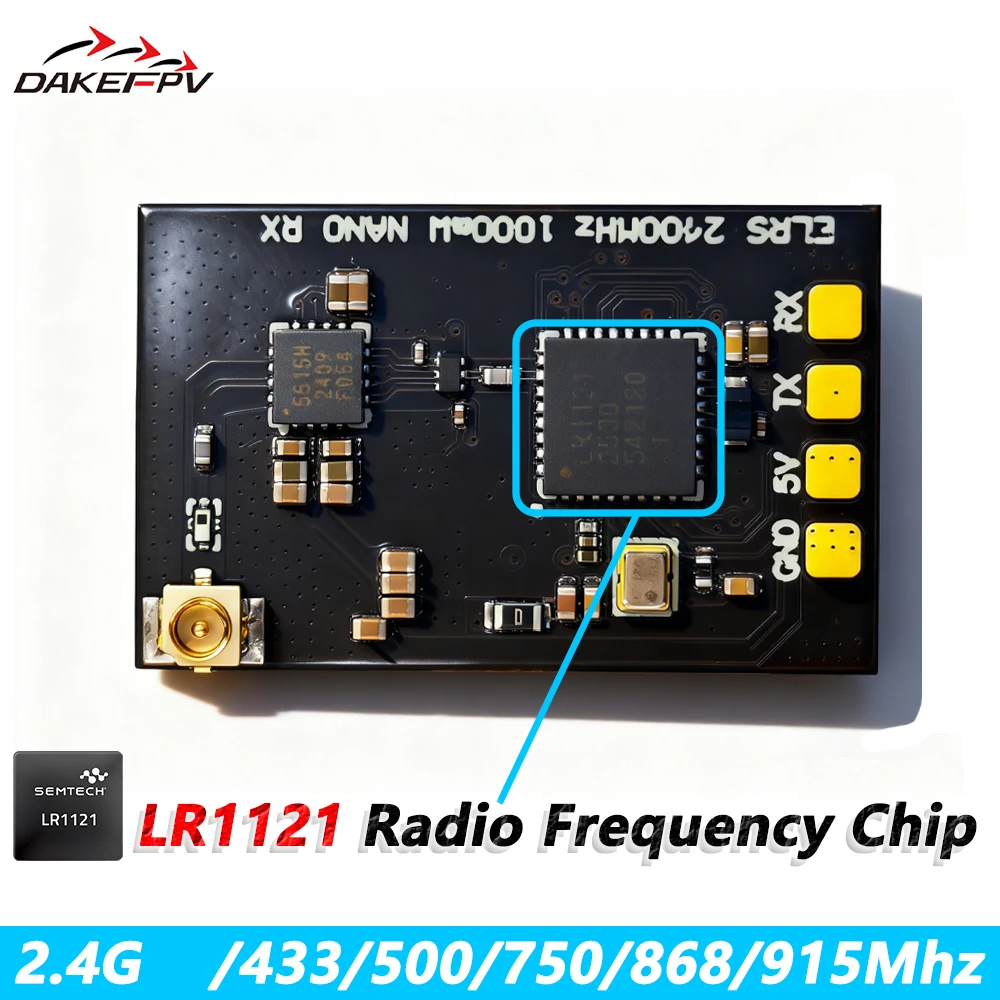 

DAKEFPV ELRS Receiver 2.4G/915Mhz Dual-band 433/500/750/868/915Mhz RX ExpressLRS Firmware For RC FPV Long Range Racing Drones