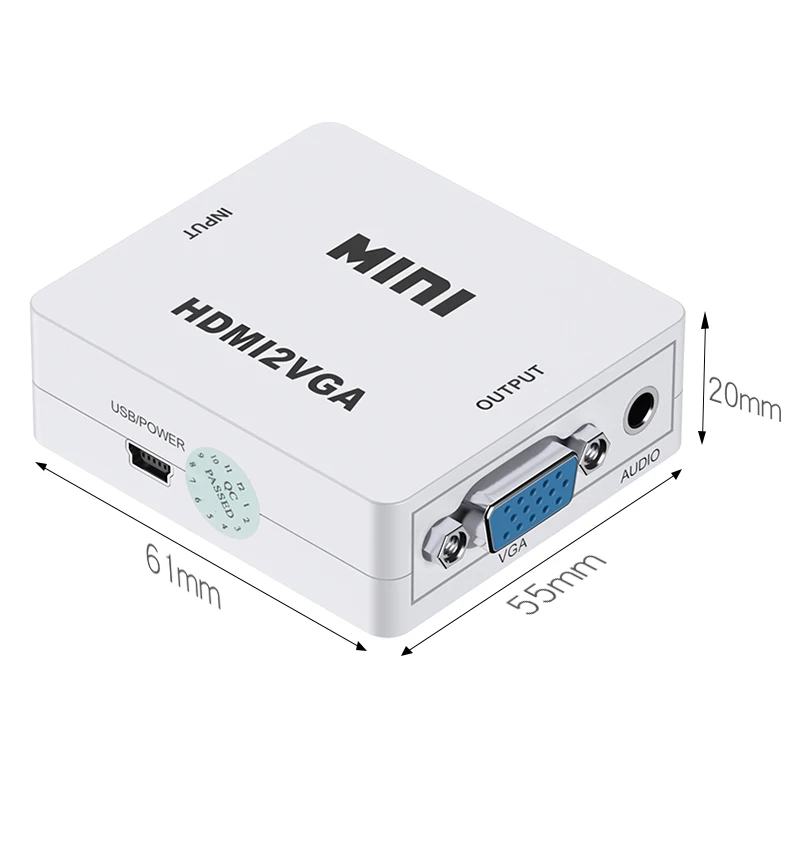Mini HDMI To VGA Adapter HDMI2VGA Converter กับ Audio Analog HD 1080P สำหรับ PC แล็ปท็อปแท็บเล็ตจอแสดงผล HDMI VGA