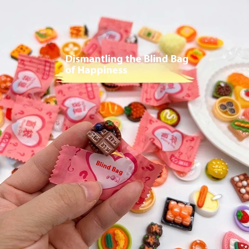 

10/50/100pcs Resin Food Blind Box Desktop Ornament Creative Mini Decoration Kitchen AQccessory Model Gift Color Randomly Sent