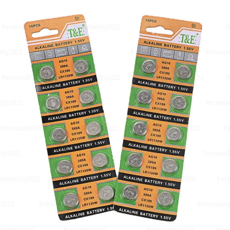 10-100pcs AG10 LR1130 Button Cell 1.5V Alkaline Batteries SR54 389 189 SR1130 389A LR54  for Remote Control Clock Watch Battery