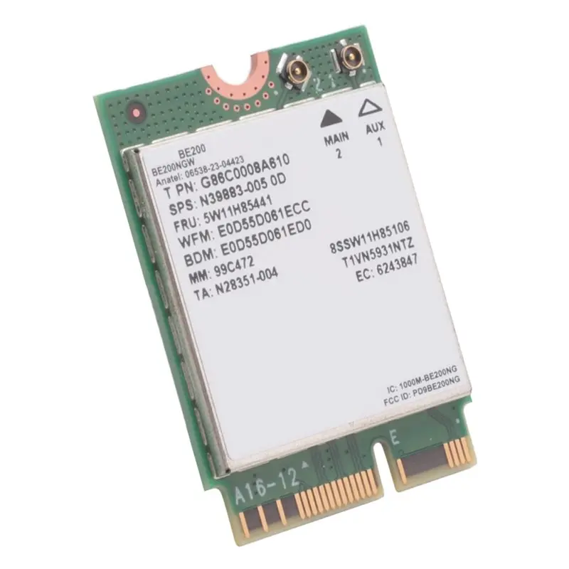 morning WiFi 7 for Intel BE200 Wireless Network Card BT5.4 Wifi Card BE200NGW 2.4/5/6GHz 5.8 Gbps M.2 Adapter for PC Laptop
