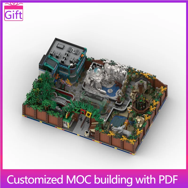 8363PCS Zoo Scene Model With Diverse Animal Enclosures Modular Building Blocks Kids Assembly Display Toys Festival Surprise Gift