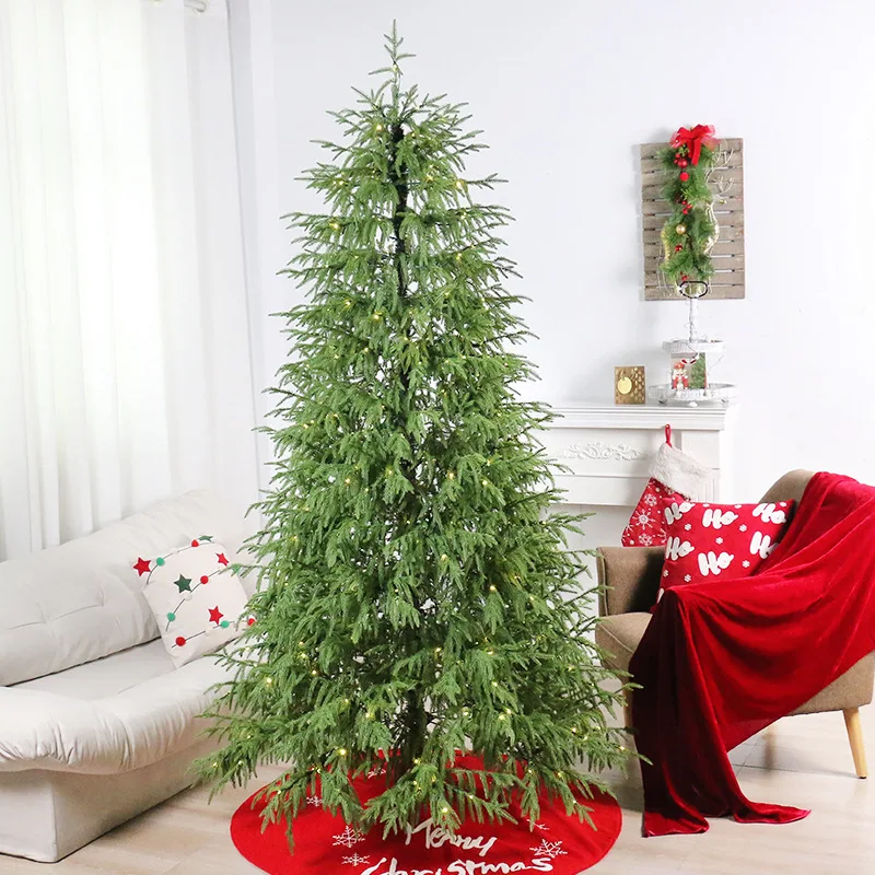 Soft PE Automatic Artificial Christmas Tree LED Dual Color Light Hotel Holiday Decoration