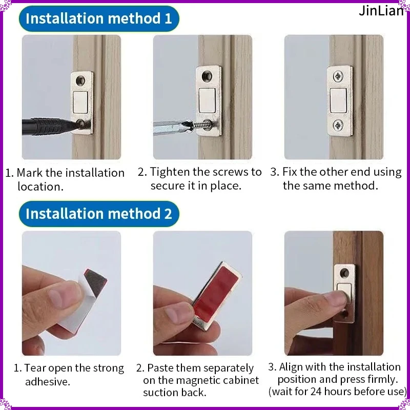 3/6 sets of magnetic cabinet door suction and door closer, used for drawers, wardrobe sliding doors, cabinets