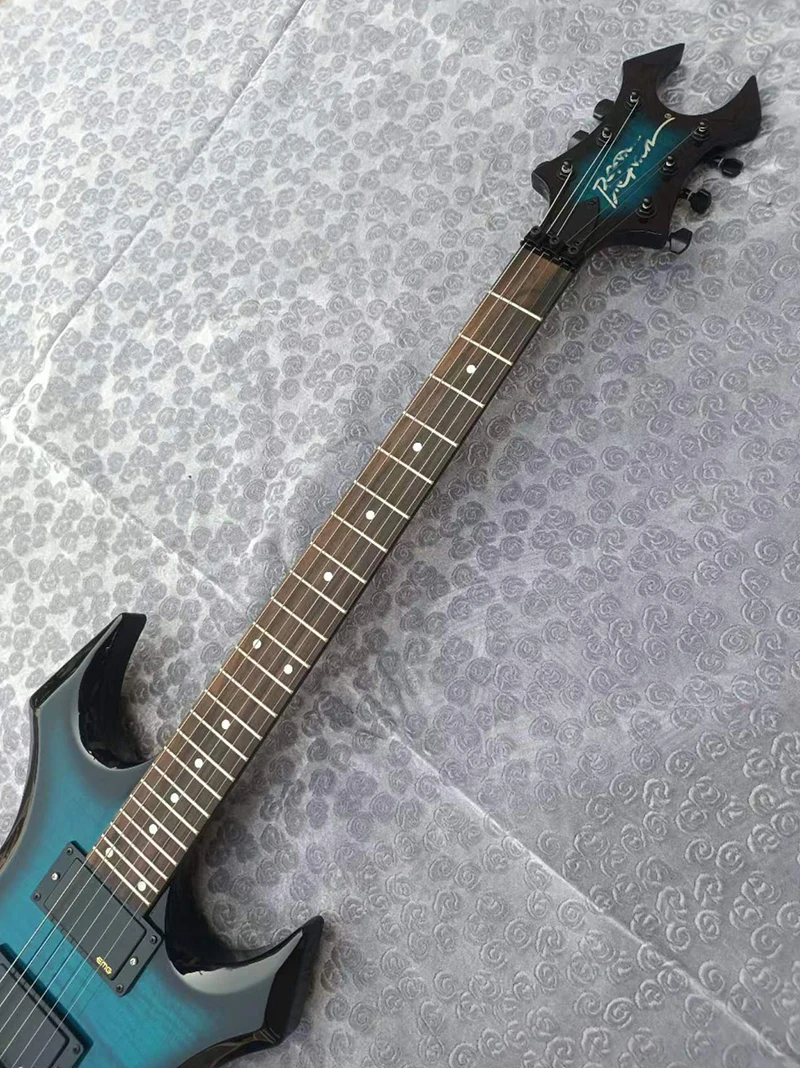 In stock B.O.C.RICH blue Flame Maple Top shaped electric guitar, active pickup, need more pictures Contact seller, fast shipping