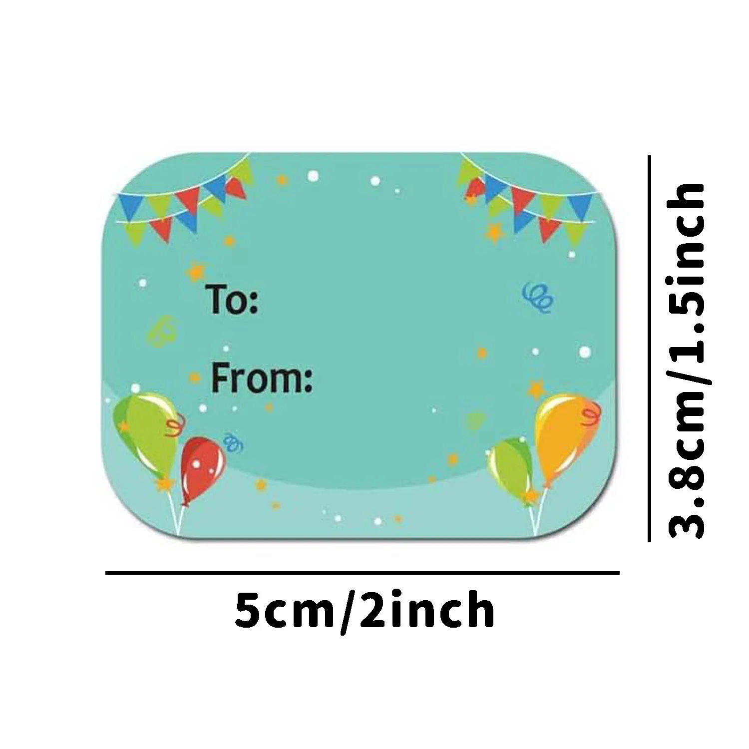50-200 stuks Happy Birthday Cadeaukaartjes Naamplaatjes Stickers 1,5 x 2 inch - Rechthoek Kerst tot vanaf labels Briefpapierstickers
