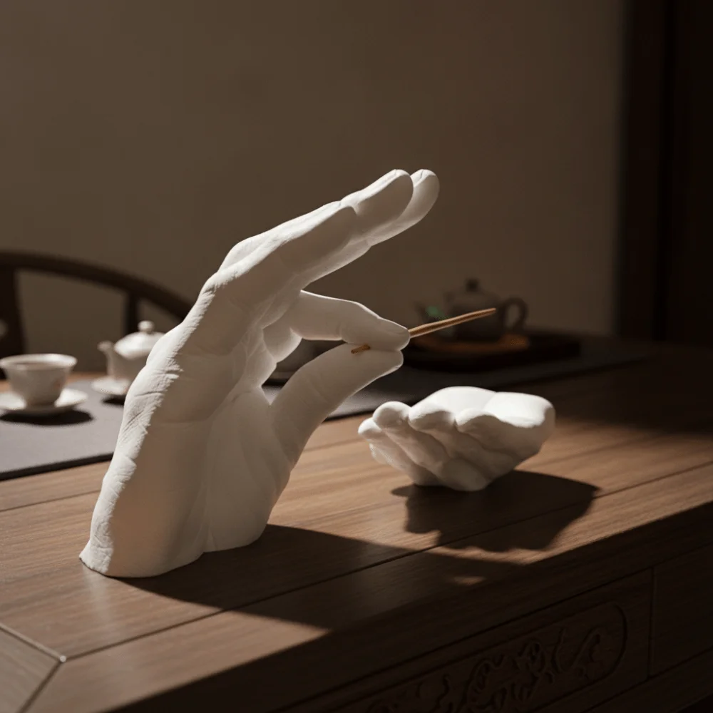Creative Resin Palm Shape Incense Holder Simulated Quaint Palm Shape Stick Ash Catcher Decorative Hand Statues Tea Room