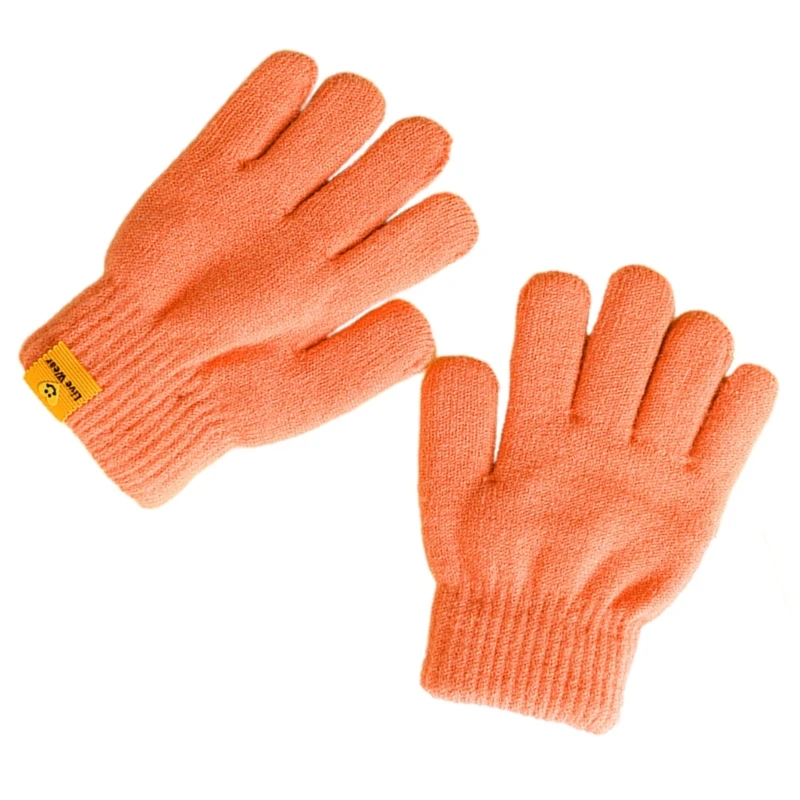 Уютные двухслойные детские перчатки, осенне-зимние грелки для рук, 1 пара для малышей, Y55B