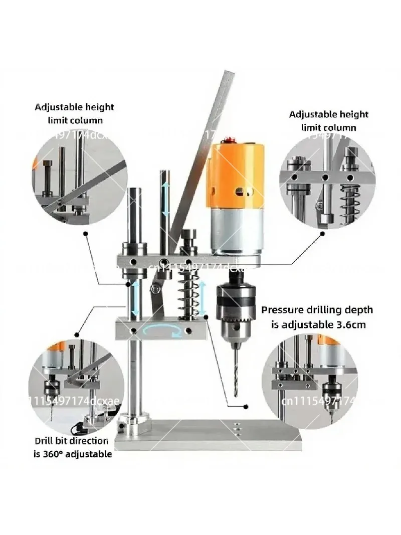 High Precision Benchtop Drill Press Mini Desktop Drilling Machine for PCB Woodworking DIY Jewelry Craft
