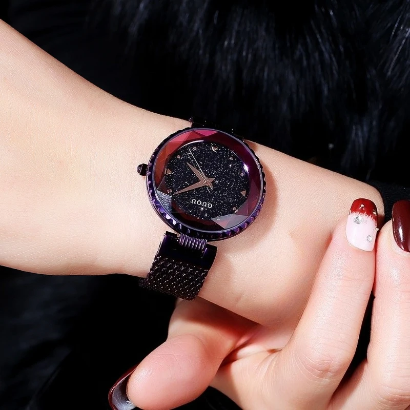 New Women'S Watch With Magnetic Mesh Strap, Student Quartz Watch, Stylish And Luxurious Women'S Watch, Trendy Women'S Timepiece.