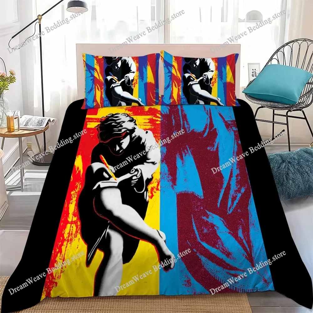 Rock Band G-Guns N R-Roses Duvet Cover Set Home Style Bedding Soft Laundry Cotton Bed Student Dormitory Gift