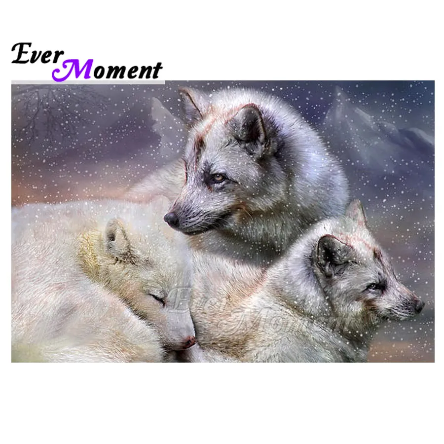 

Алмазная картина Ever Moment Снежный волк 5D DIY полная квадратная дрель мозаика Алмазная вышивка крестиком Настенное украшение ASF1694