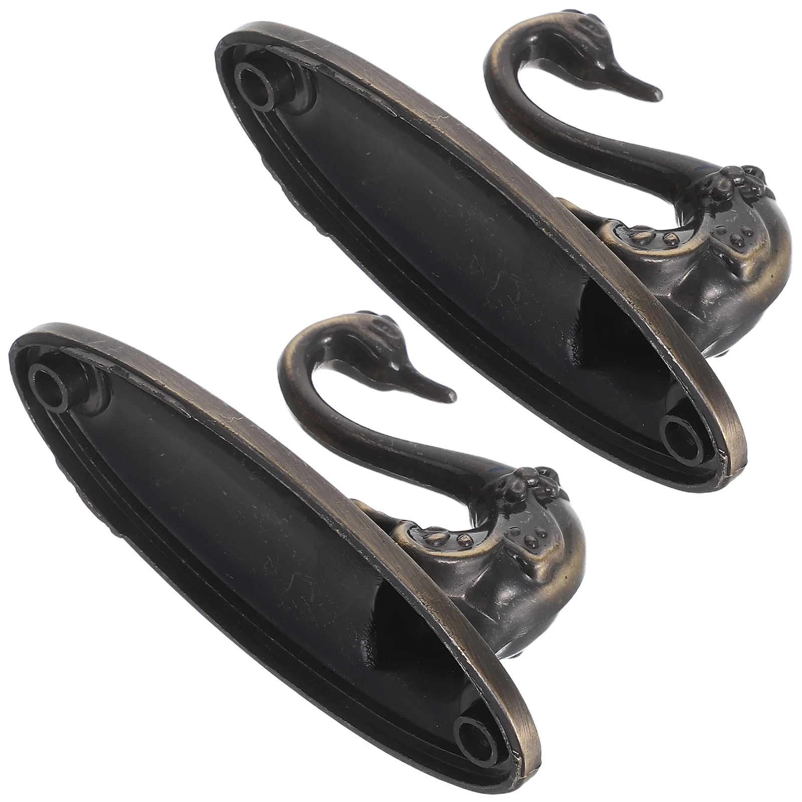 

1 Pair Alloy Swan Hooks Vintage Decorative Wall Mounts Heavy Duty Curtain Hangers Wrought Rustic Accessories Metal