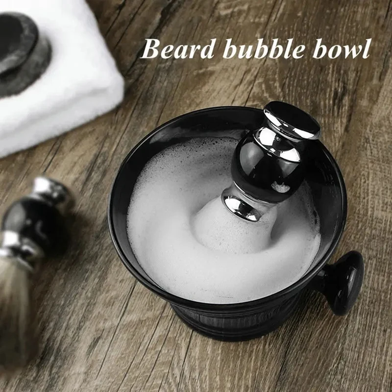 Plastic Shaving Brush Bowl Men's Beard Care Foam Mug Bowl With Handle Facial Cleaning Tools Durable Easy To Use