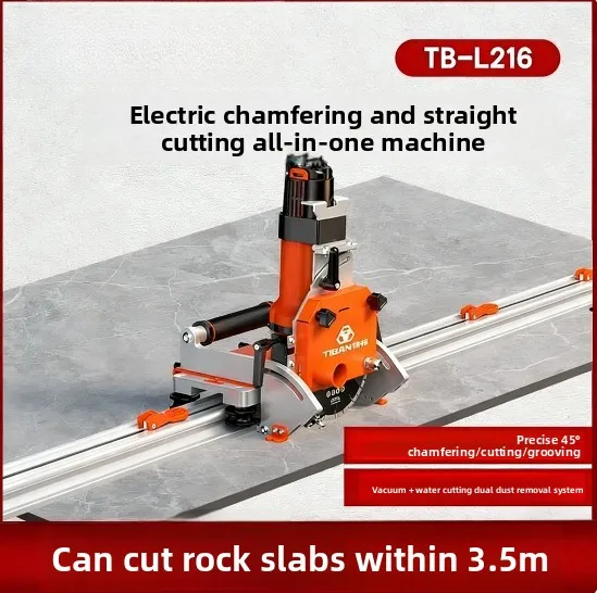 Electric 45° Chamfer Tile Cutter, Portable Miter Cutting Machine for Ceramic, High Precision Water Jet Large Format
