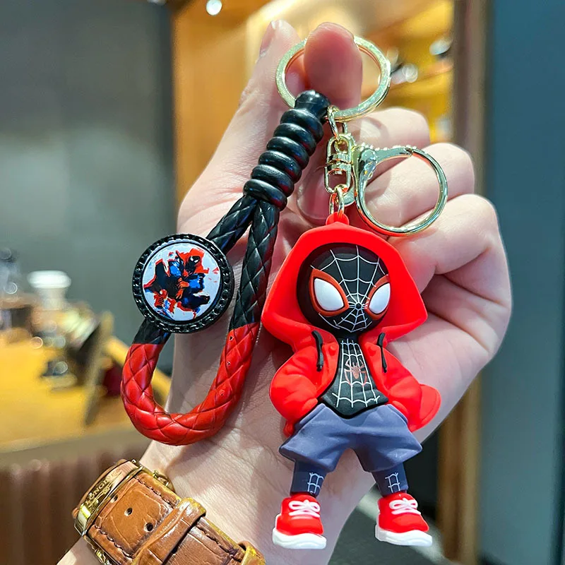 Porte-clés en silicone SpidSuffolk Cartoon, porte-clés pendentif héros Marvel Smile, porte-clés Disney, bijoux mignons, accessoires de sac