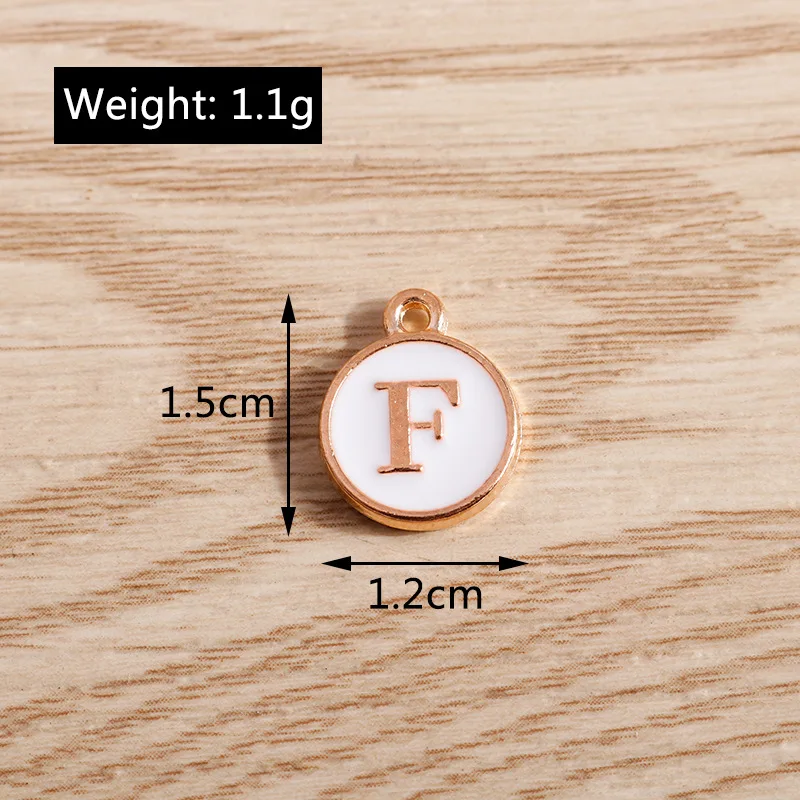 26pcs Enamel Letter Charms White Double Face Initial Letter Charms For Jewelry DIY Bracelet Earrings Accessories