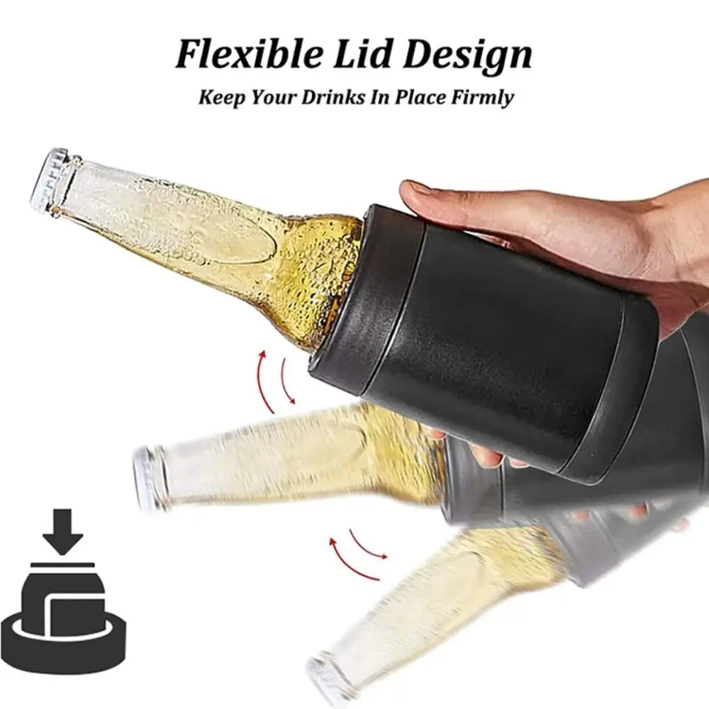 

1Pcs 12oz Beer Can Holder with Opener Double Wall Cold Storage Tank Stainless Steel Vacuum Insulated Thernos Bottle