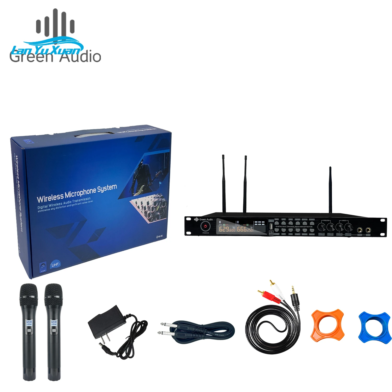 

GAW-Q450 2 Channel Wireless Microphone System UHF Wireless Mic Balanced Conference Microphone for Church Stage Performance