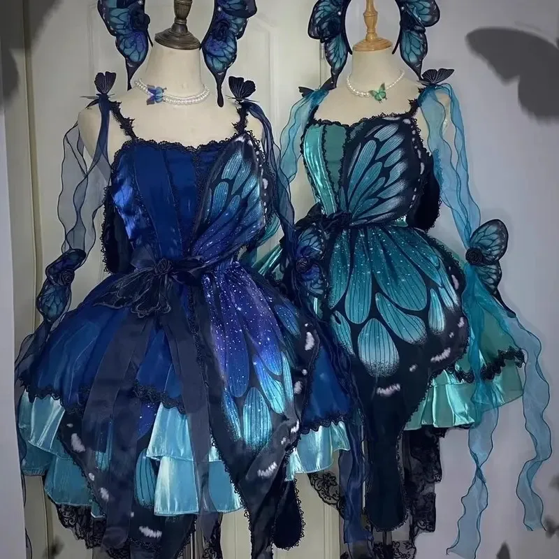 

набор балетных бабочек, милая Лолита, косплей, принцесса, ветер, элегантный Jsk, полное платье; 8 дюймов,
