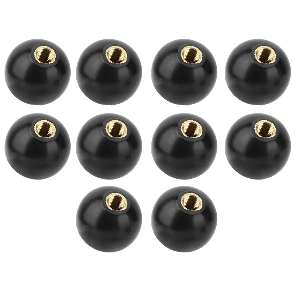 10pcs Ball Knobs Black Ball Knobs With Built-in Copper Thread Machine Tools Parts M6/M8/M10 Ball Knob Fasteners Tools