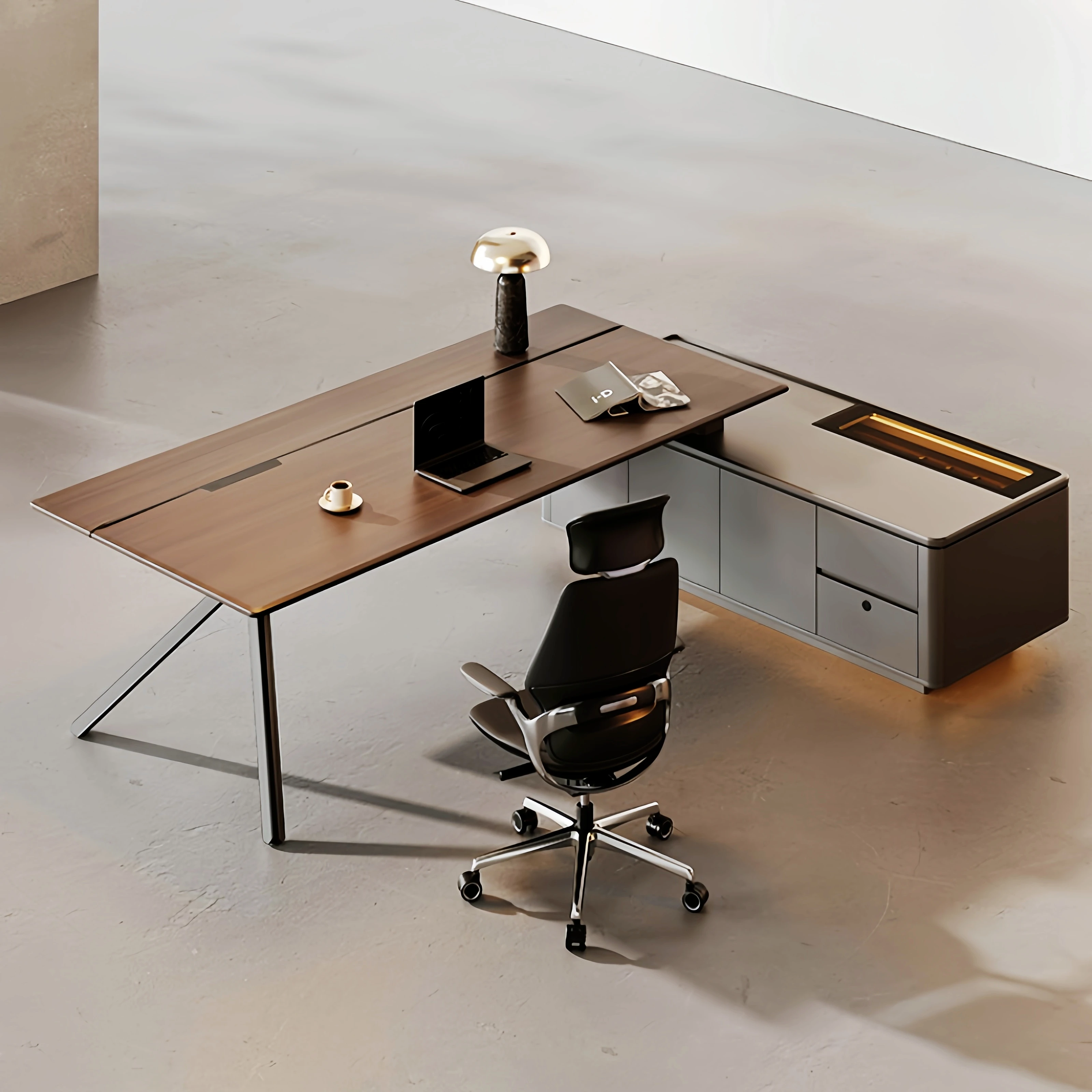 

Рабочий стол, легкая роскошь и элитный смысл, комбинация стола и стула большого класса.