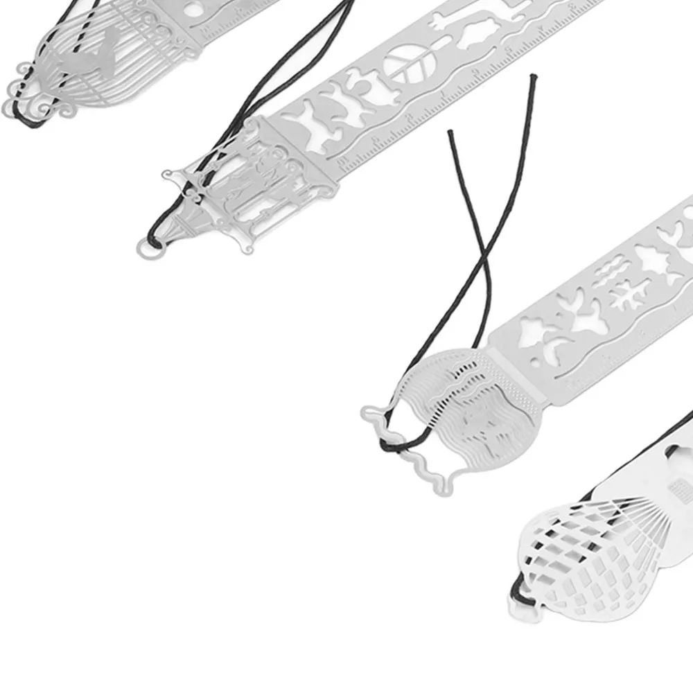 4PCS Portable Stainless Steel Stencil Ruler Silver Multifunctional Metal Ruler Journal Ruler Art Creation