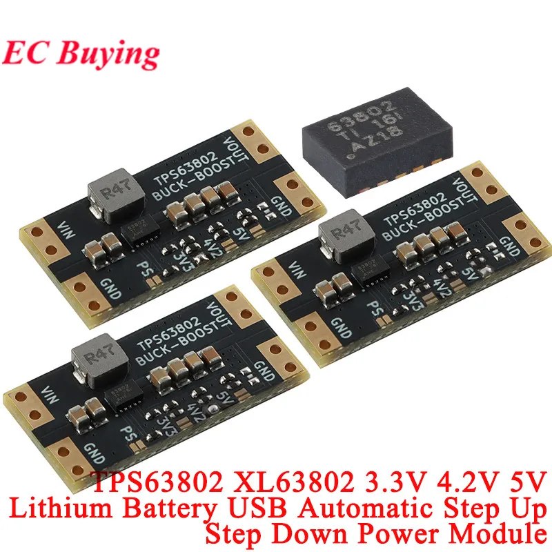 1-20 szt. XL63802 3.3V 5V Moduł Automatycznego Regulacji Napięcia USB do Baterii Litowych, Konwerter Step-Up/Step-Down, Płytka Boost Buck TPS63802