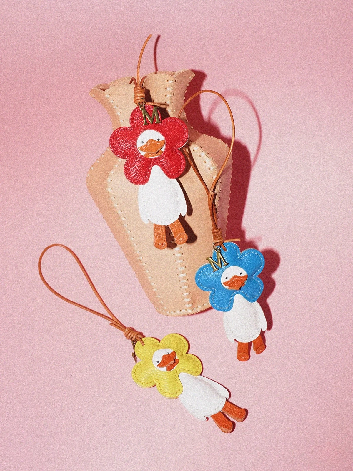 

All handmade French imported goatskin fun bag pendant, cute key pendant