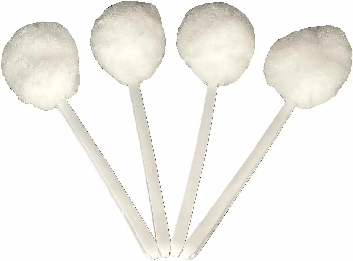

Toilet Cleaning Brush Set Soft Polyester Head 15x5 Inches White 4 Pack for Bathroom Sink Bathtub Countertop