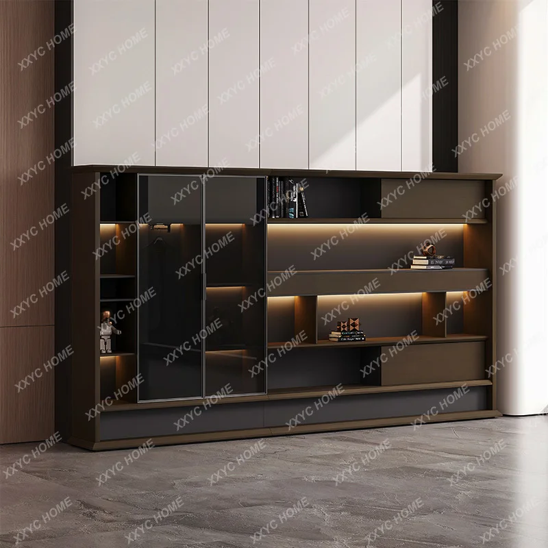 XXFile Cabinet Boss Office Background Simple Modern Archive Wooden Document Storage Bookcase