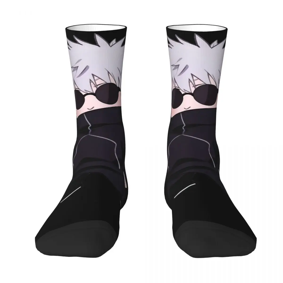 Calcetines de Manga japonesa con estampado 3D de Gojo Satoru para hombre y mujer, medias divertidas Unisex de Jujutsu Kaisen, Anime para correr, Gojo, 4 estaciones