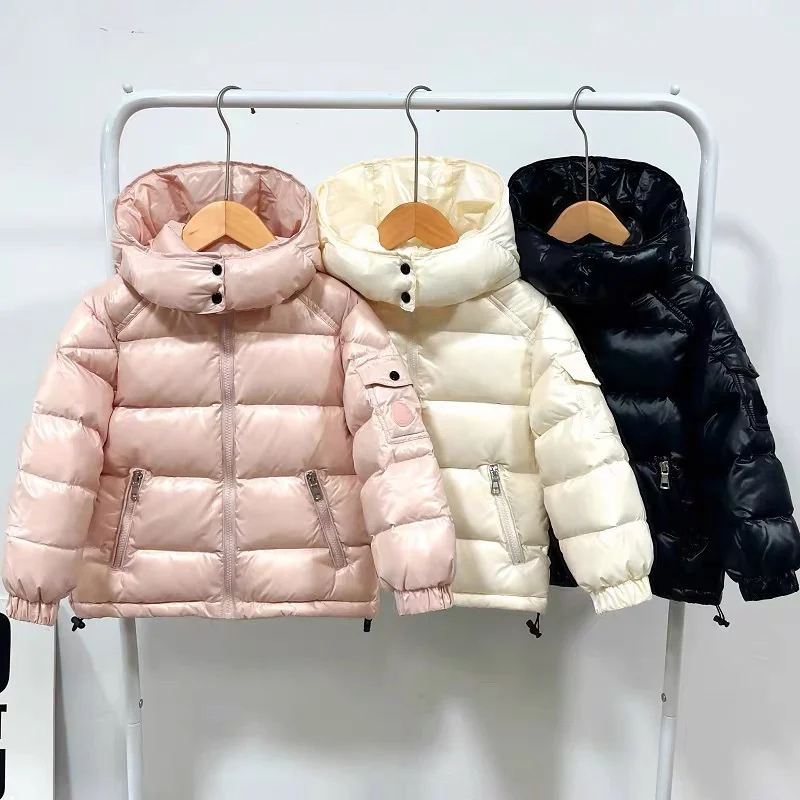 Mädchen Winter Warme Daunenjacken Kinder Mode Vielseitige Glänzende Pufferjacke Jungen Outdoor Kapuzenjacke Dicke Mäntel Kinder Thermojacke
