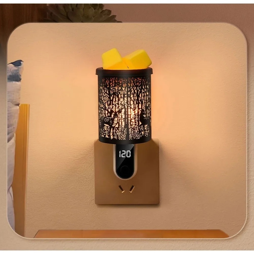 Burner Fragrance Warmer And Night Lamp, Electric Plug-In Wax Warmer With Digital Display Timer, US Power Adapter US PLUG