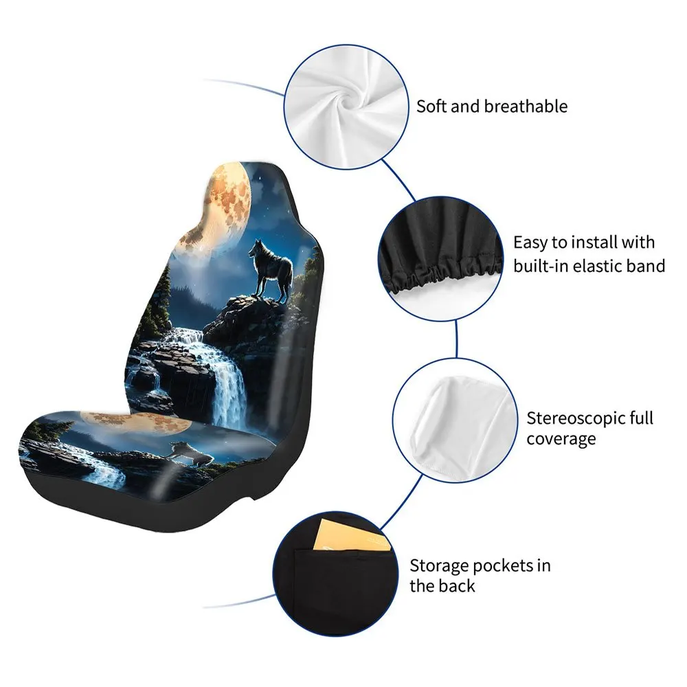 Stylish Car Seat Covers Complete Set, Designed To Fit Most Vehicles. Made From High-Quality Polyester, These Breathable And Comf