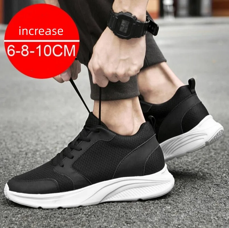 Men Sneakers Height Increase Shoes Heightening Elevator Shoes for Men Height Increase Insole 4-6-8CM Tall Man Shoes