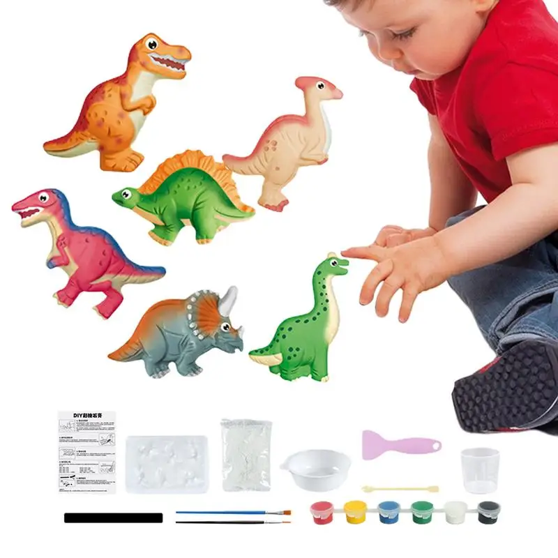 

Kids Plaster Painting Kit Arts And Crafts Painting Kit Painting Set Art Supplies Dinosaur Car DIY Crafts Plaster Art For