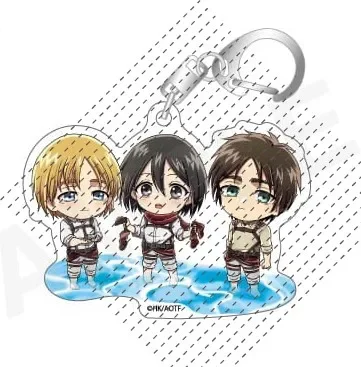 Game Jean Kirstein Eren Yeager Mikasa Ackerman Levi Connie Armin Erwin Keychain Doll Anime Acrylic Keyring for Gift