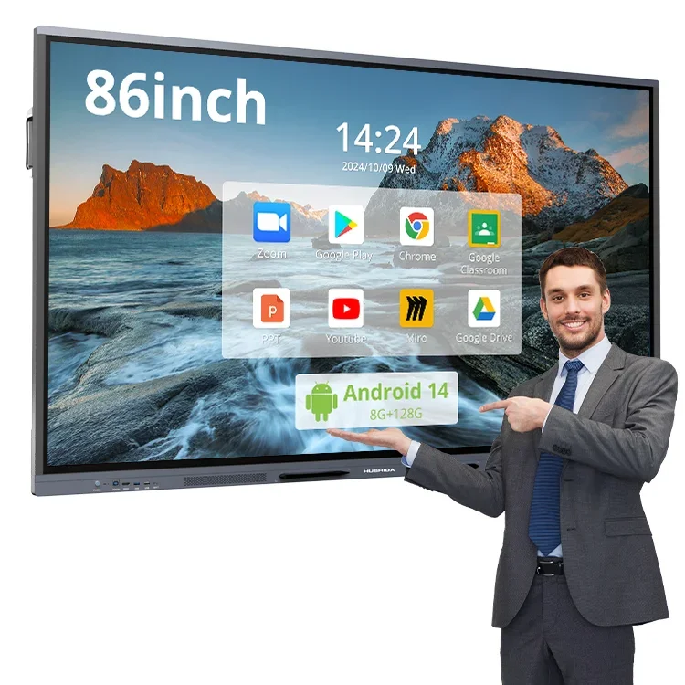 Smart White Interactive Board Panel Price Whiteboard 55/65/75/86/100 Inch Touch Screen LED Display TV Flat Digital Meet LCD