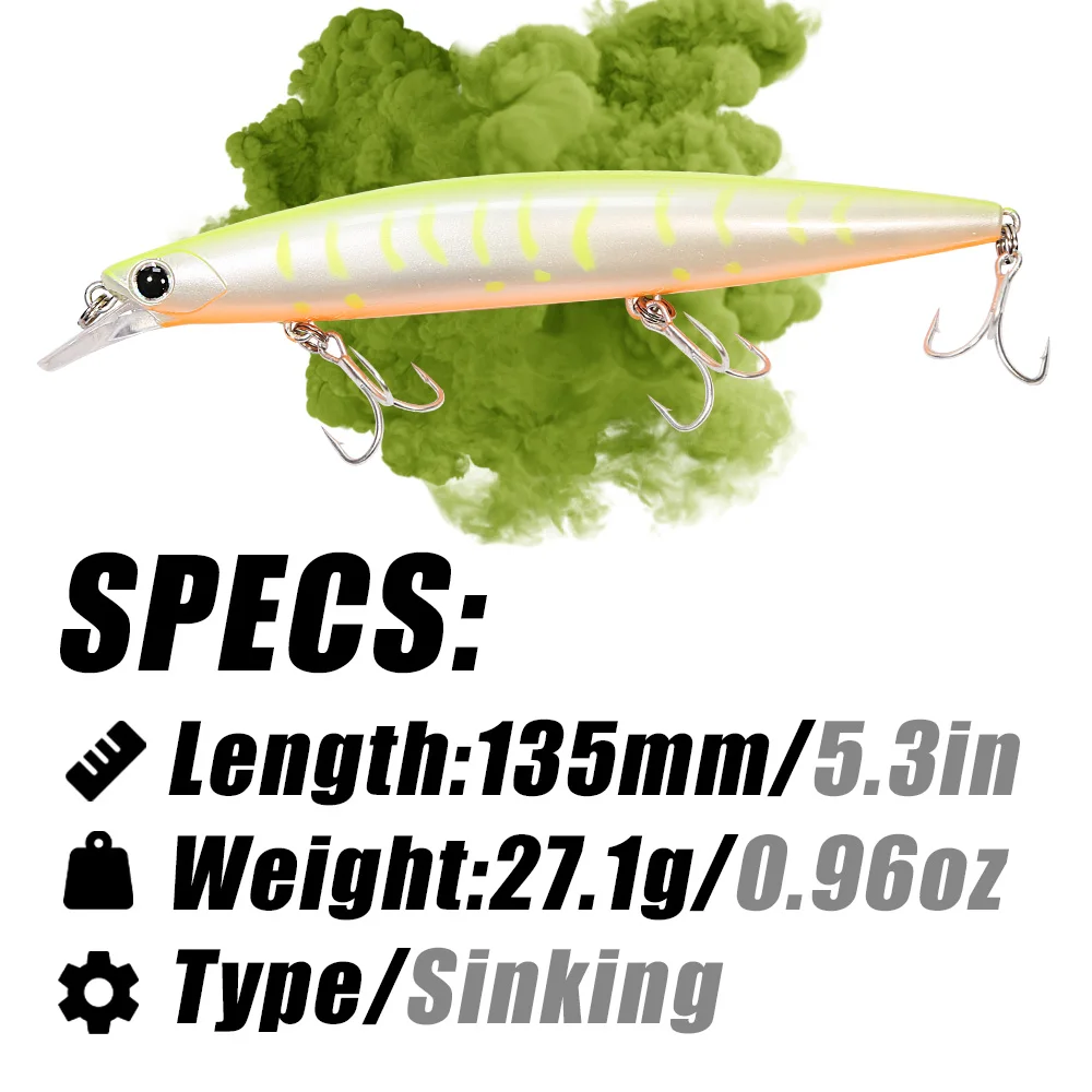 PEAK 135mm 27.1g Long Casting Sinking Sea Fishing Lure Ocean Beach Fishing Game Artificial Large Hard Bait Picua Seabass