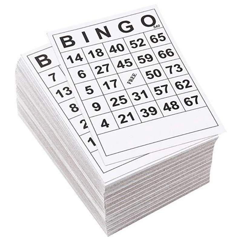 60 PCS Bingo Paper Game Cards مع بطاقات ألعاب الطاولة في أرقام فريدة من نوعها