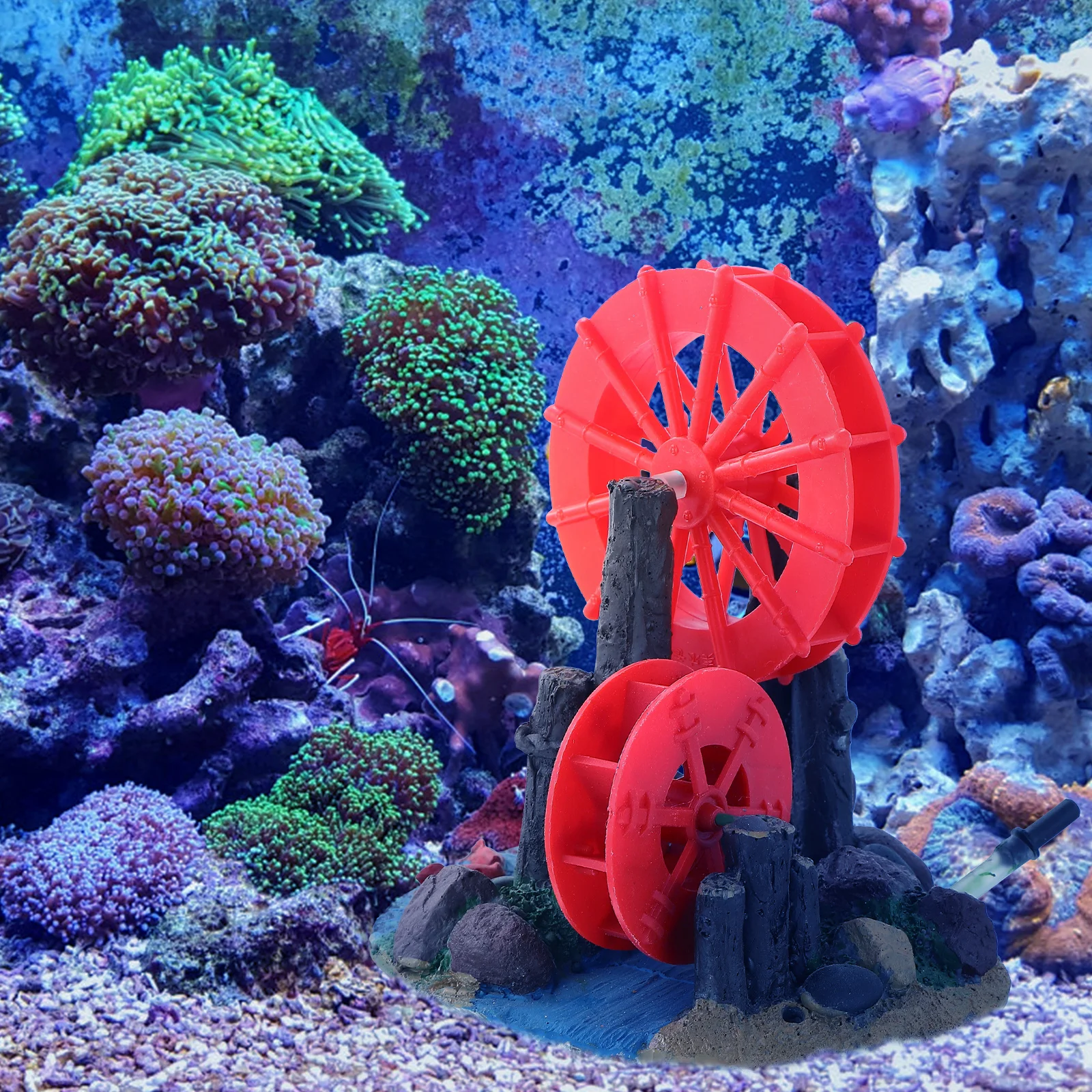 

Oxygen Pump Ornament Windmill Decor Fish Tank Decoration Aquarium Landscaping Mini Bubbler Wear Resistant Pet Supplies