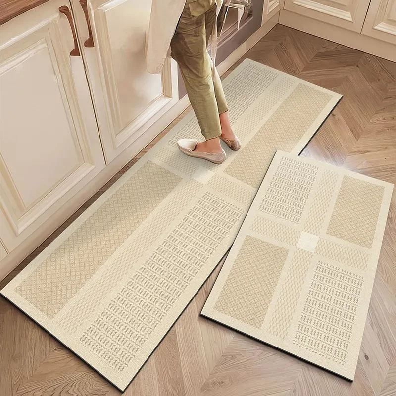 Kitchen Floor Mat Non-slip Waterproof Oil-proof Carpet Minimalist Solid Color Long Rug Home Decoration Large Size Foot Mats 양탄자