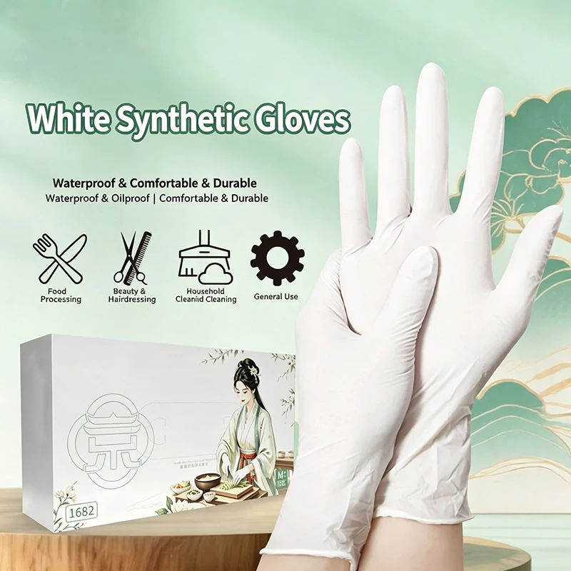 Food-Grade Certified Disposable Gloves Waterproof & Oil-Proof Kitchen Gloves for Food Processing Cooking Dishwashing