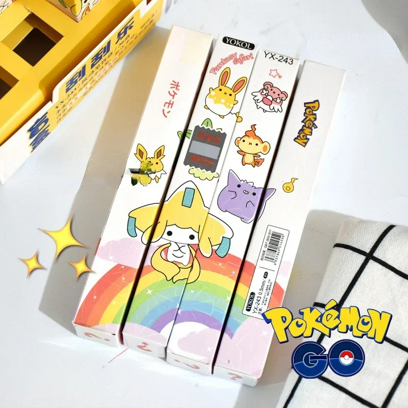 Kawaii Pokemon Anime Press Gel Pen Jigglypuff Charmander Jirachi Quick-drying 0.5 Black Gel Pen Random One Student Gift