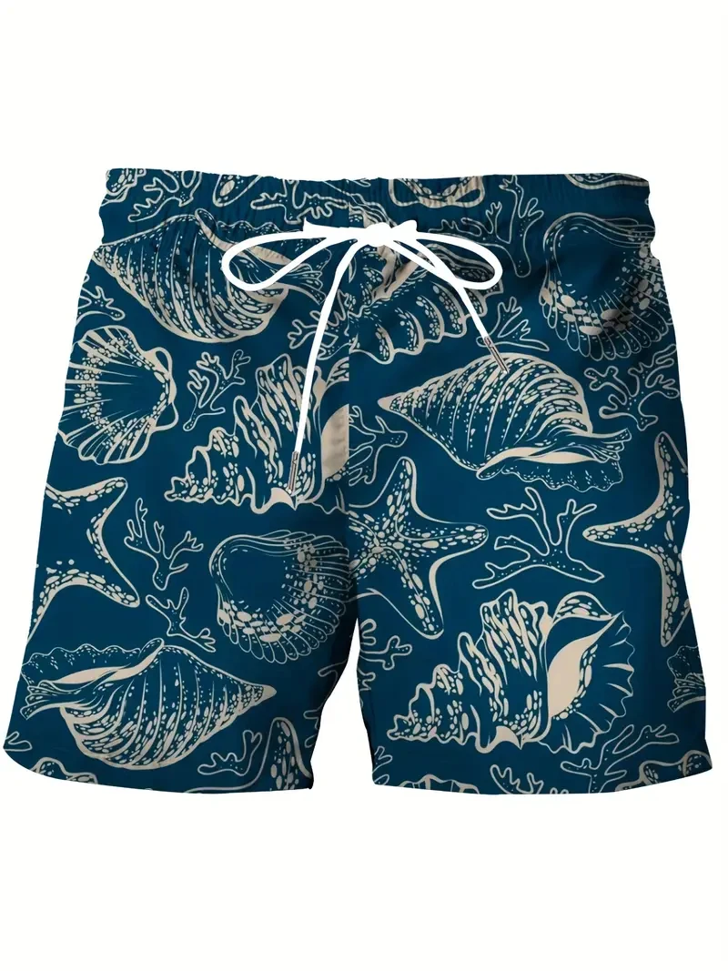 Anime Men's Gym Shorts Shell 3D Print Shorts Quick Dry Breathable Casual Board Shorts for Summer Vacation Harjauku Beach Shorts