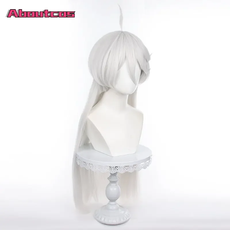 Aboutcos Anime Mobile Suit Gundam The Witch From Mercury Miorine Rembran Wig Cosplay Silver White Long Hair Resistant Halloween