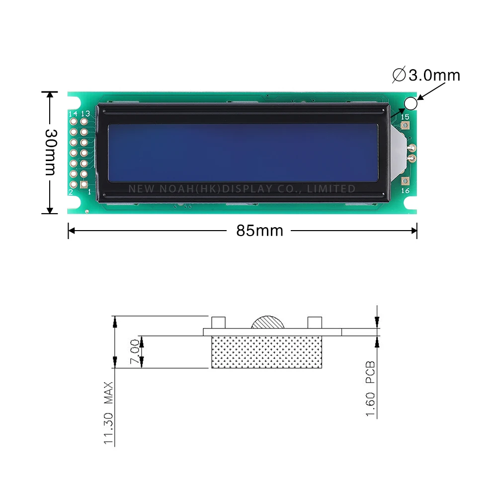 Blue Film White Letters 1602H Liquid Crystal Display Interface 14PIN ST7066U Industrial Grade Display Screen Global Bestseller