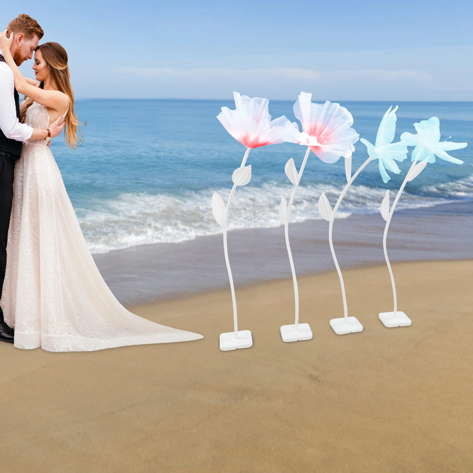 

Man-Made Wedding Giant Artificial Decoration Portable Artificial Giant Flowers and Butterflys Permanent Flower Decoration